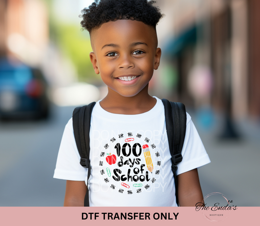 100 Days Of School Tallies DTF Transfer