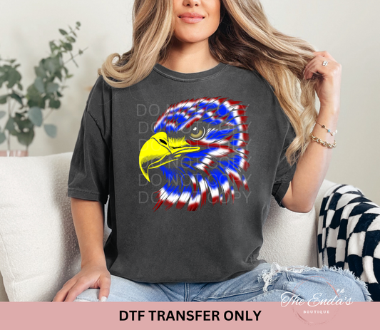Patriotic Tie Dye Eagle DTF Transfer