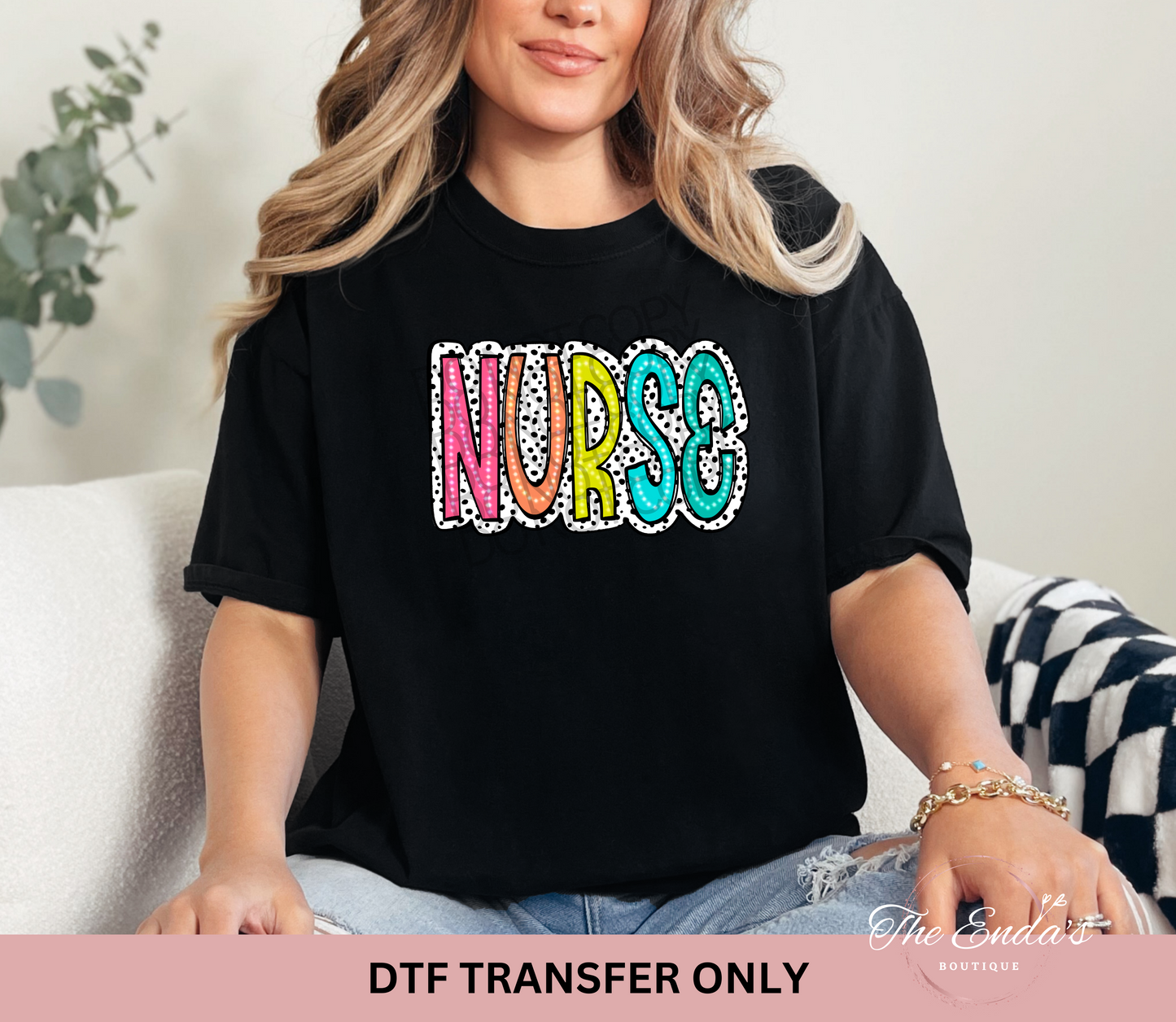 Nurse Dalmatian Dots DTF Transfer