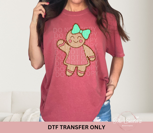 Seersucker Christmas Gingerbread DTF Transfer