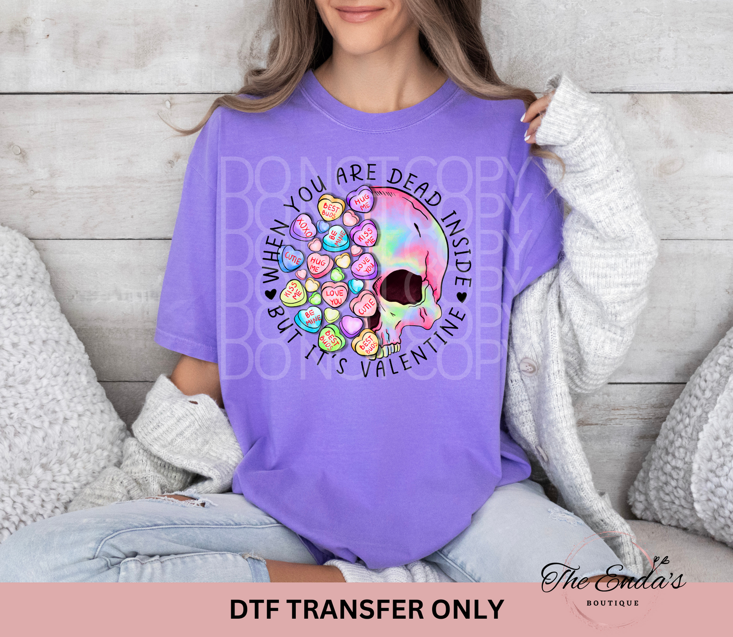 Dead Inside Heart Candy DTF Transfer