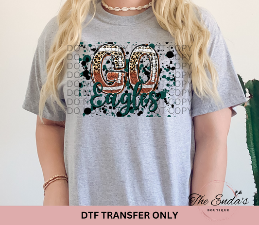 Splatter Go Eagles DTF Transfer