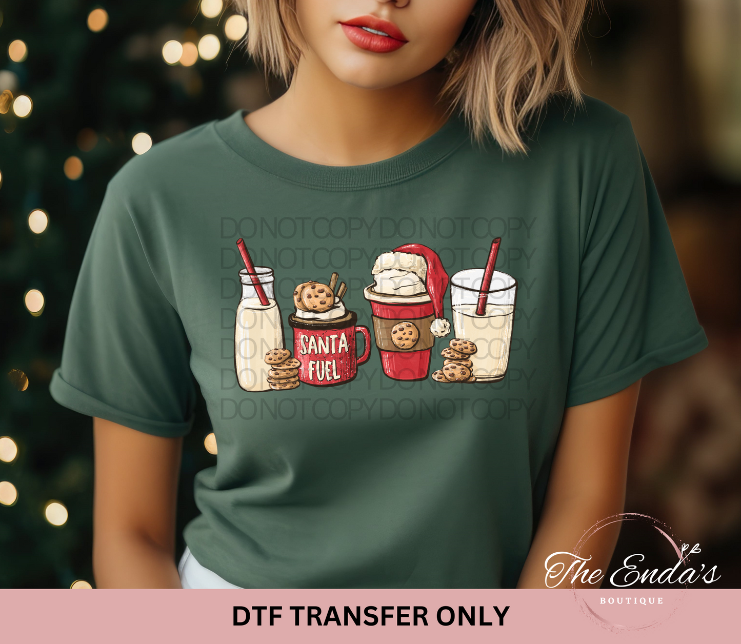 Santa Fuel Coffee Cups DTF Transfer