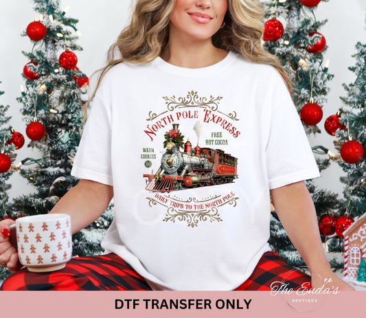 North Pole Express Daily Trips To The North Pole DTF Transfer