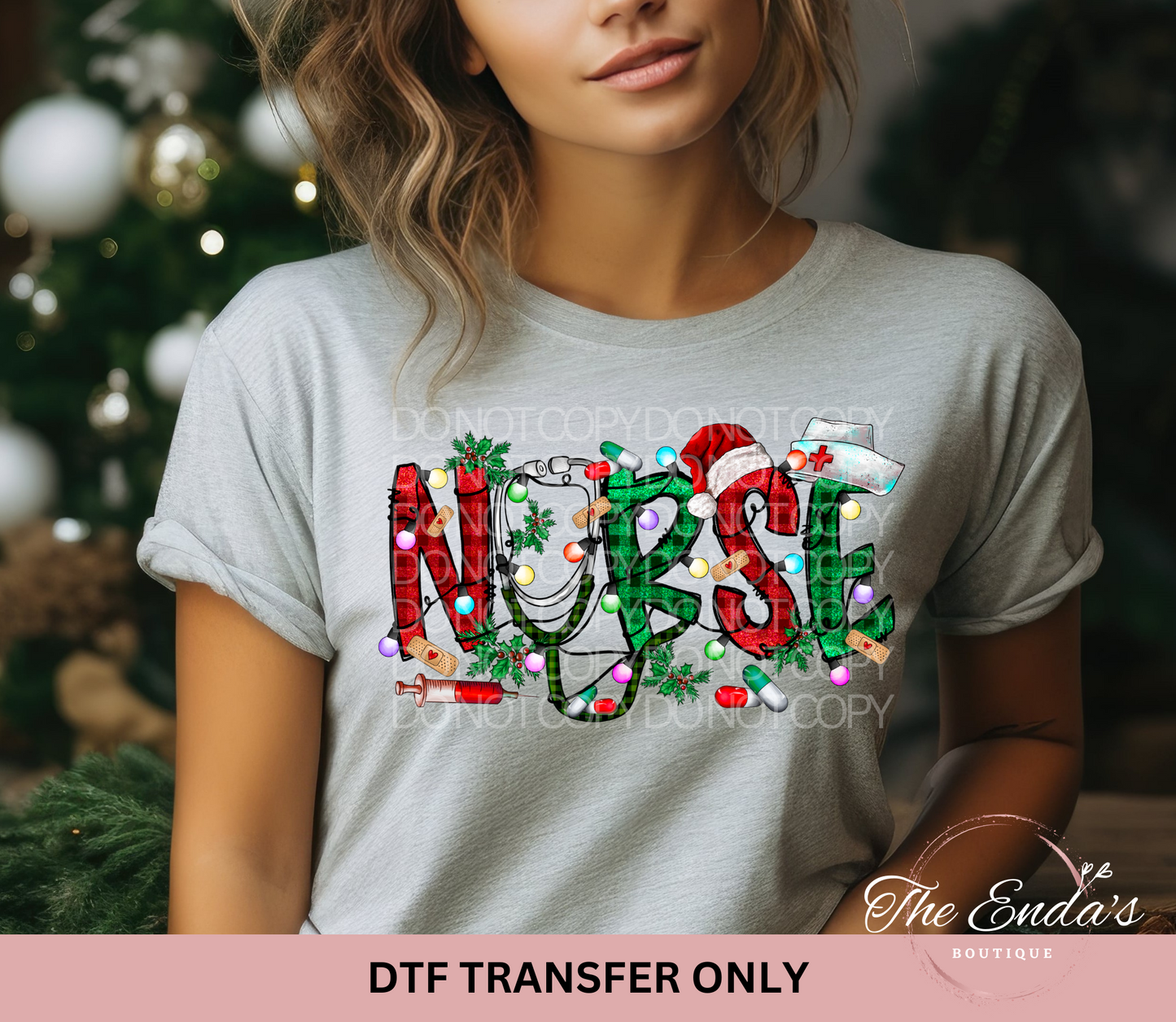 Nurse Christmas DTF Transfer