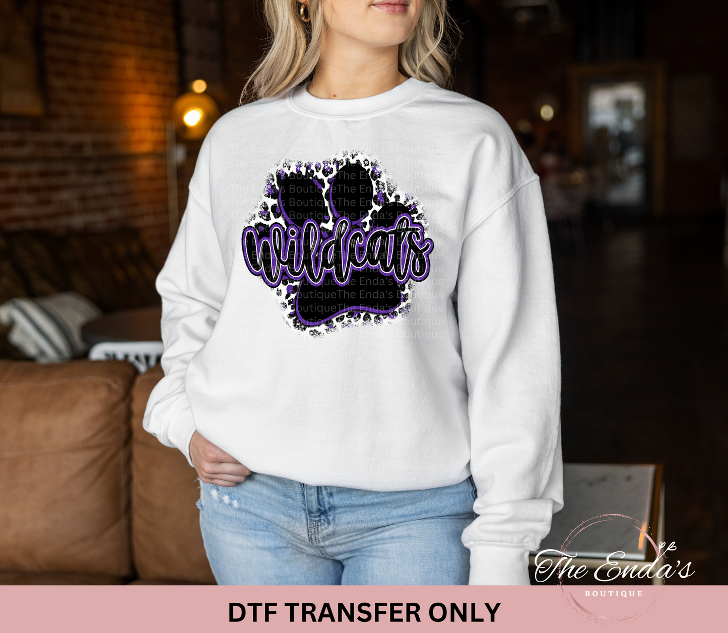 Purple/Black Wildcats DTF Transfer
