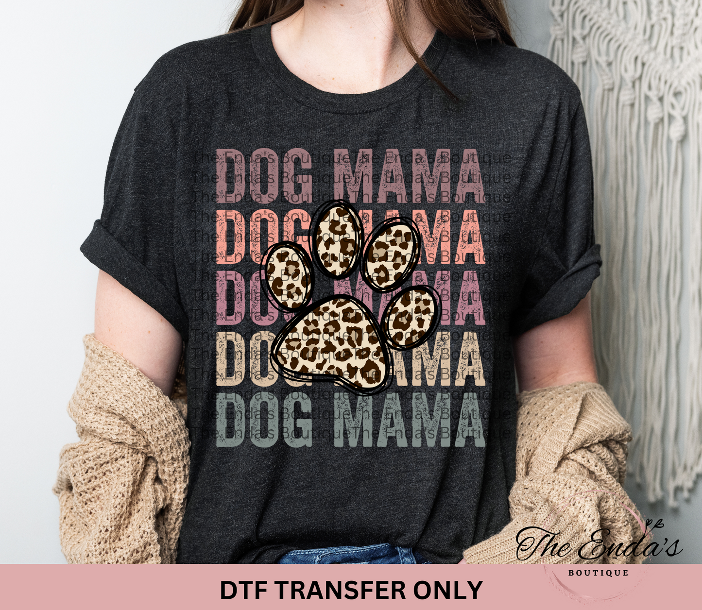 Dog Mama Cheetah Paw DTF Transfer