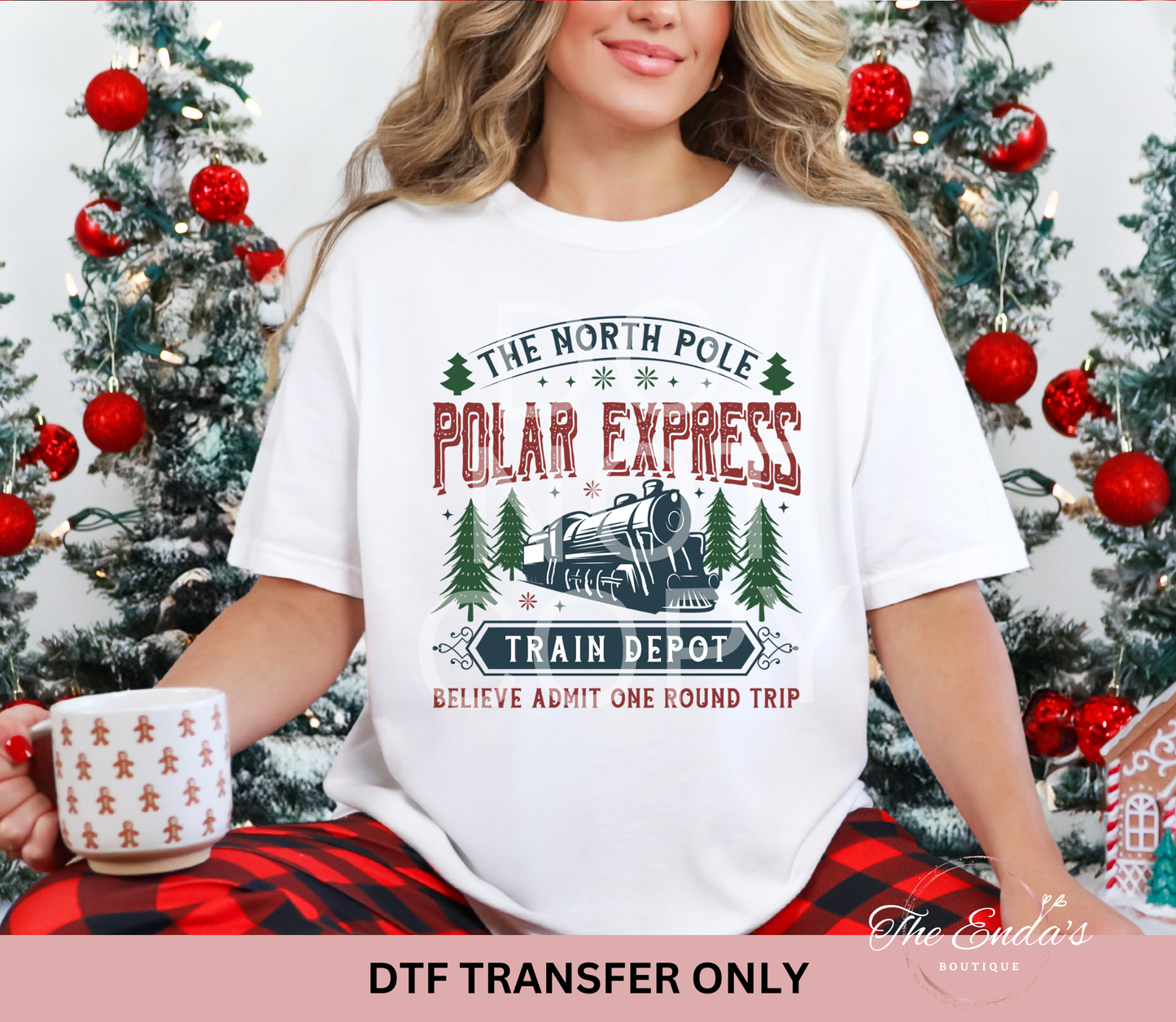 Polar Express Train Depot DTF Transfer