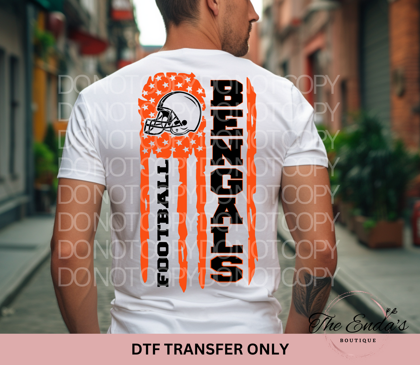 Bengals Flag DTF Transfer **AVAILABLE IN FULL COLOR AND BLACK**