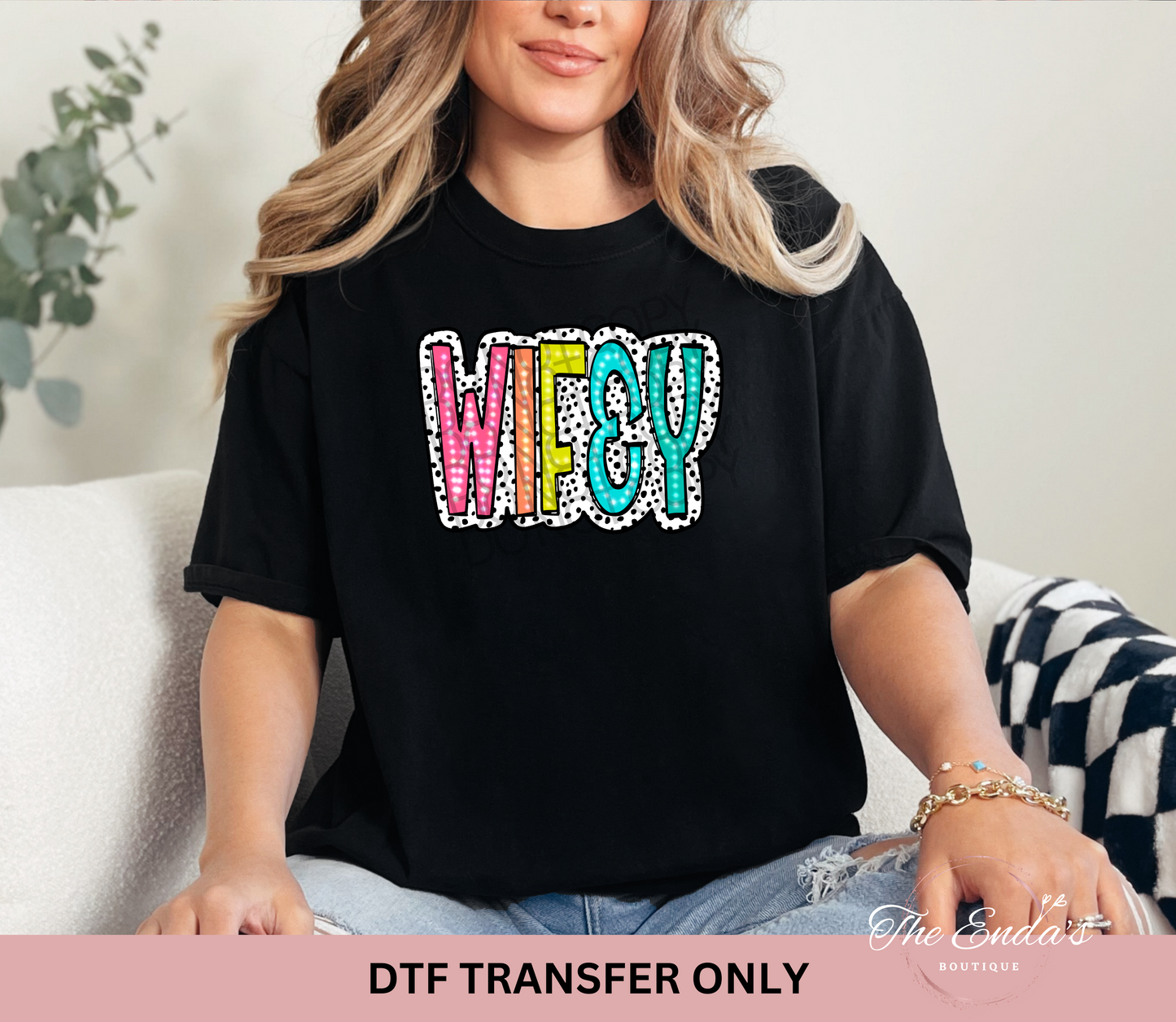 Wifey Dalmatian Dot DTF Transfer