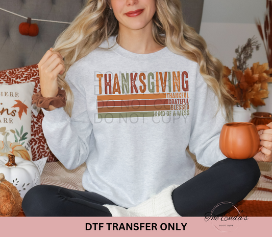 Thanksgiving DTF Transfer