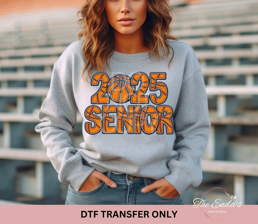 2025 Senior Basketball Faux Embroidery DTF Transfer