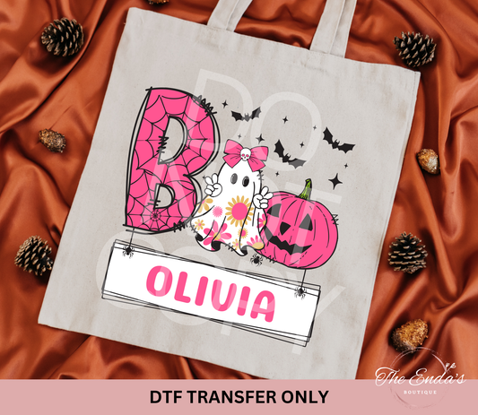 Personalized Pink Boo DTF Transfer