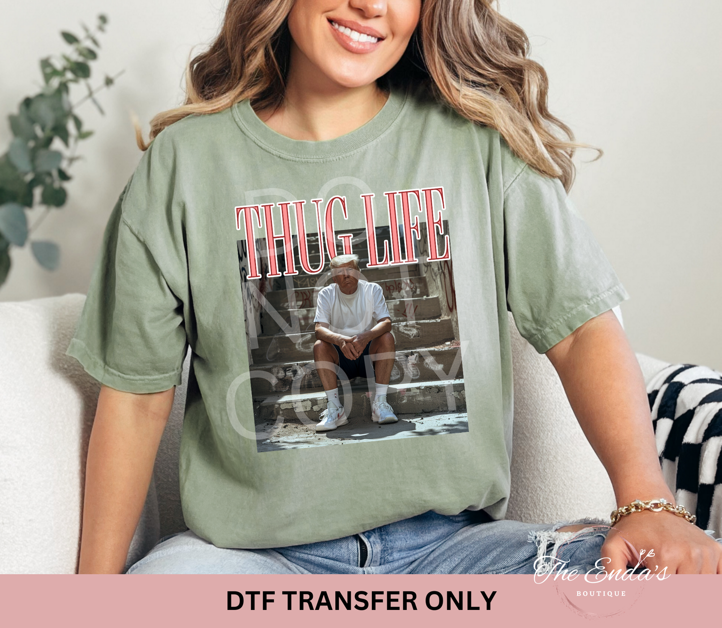 Thug Life Trump DTF Transfer