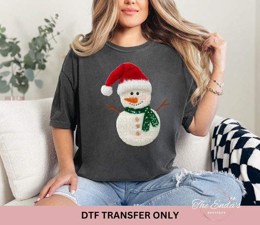 Faux Fur Snowman DTF Transfer