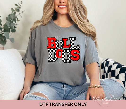 Checkered Bulldogs DTF Transfer