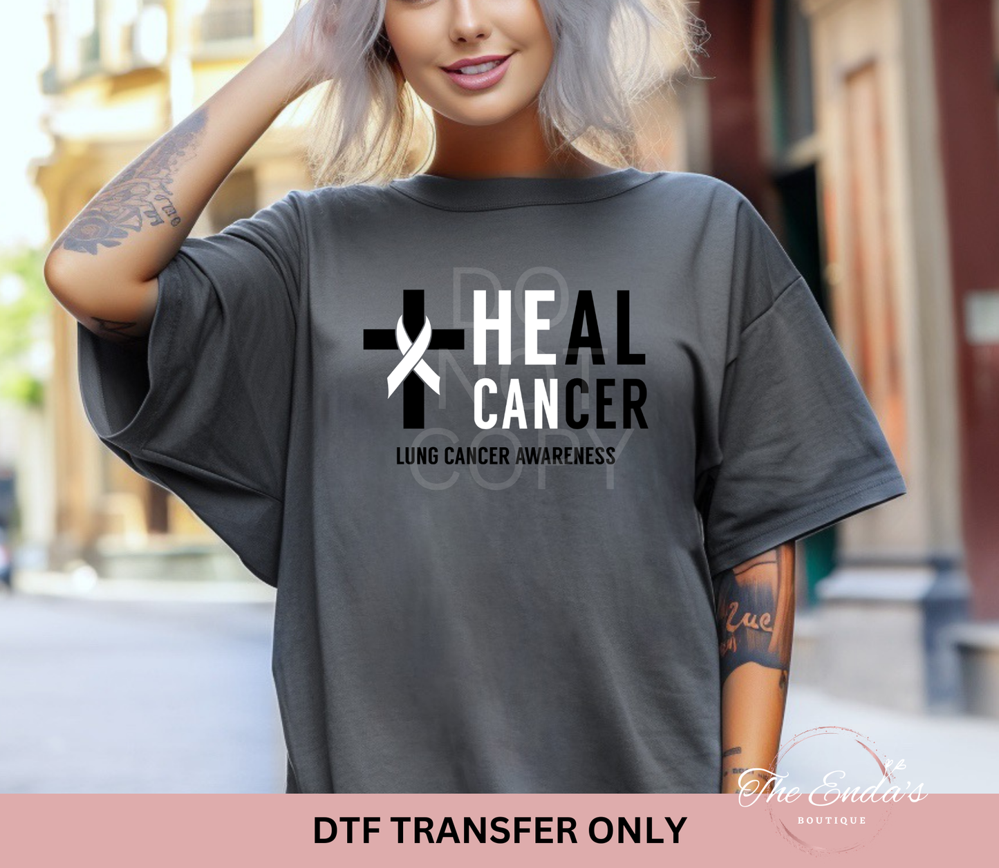 Heal Cancer Lung Cancer Awareness DTF Transfer