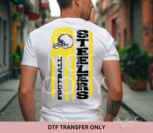 Steelers Flag DTF Transfer **AVAILABLE IN FULL COLOR AND BLACK**