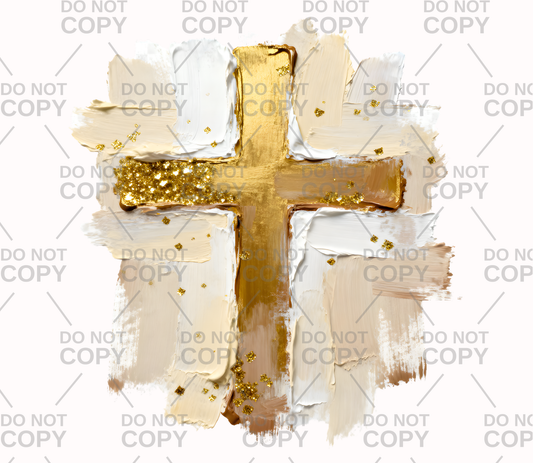 Oil Brushstroke Cross DTF Transfer