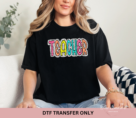 Teacher Dalmatian Dots DTF Transfer