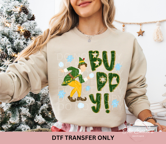 Doodle Stacked Buddy Snowflakes DTF Transfer