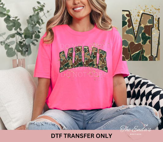 Realistic Paint Camo Mama Splatter DTF Transfer
