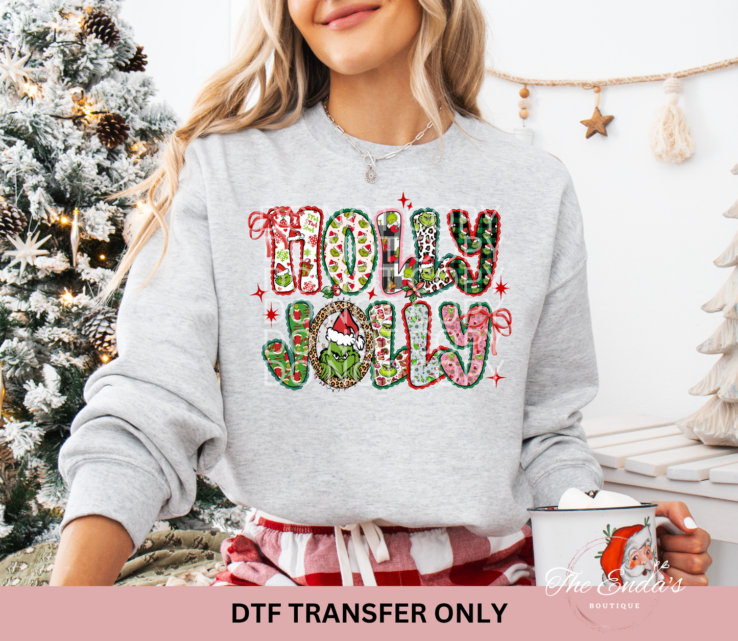 Green Man Holly Jolly Coquette DTF Transfer