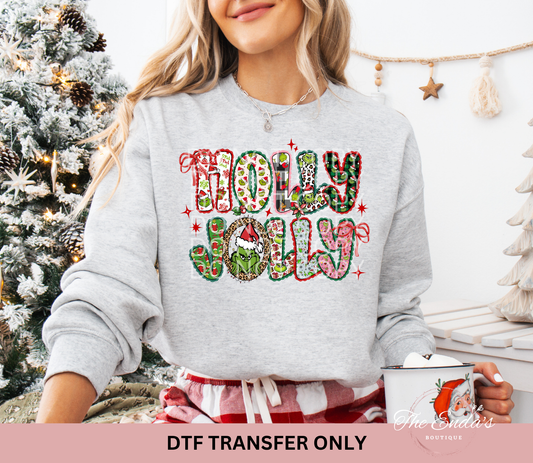 Green Man Holly Jolly Coquette DTF Transfer