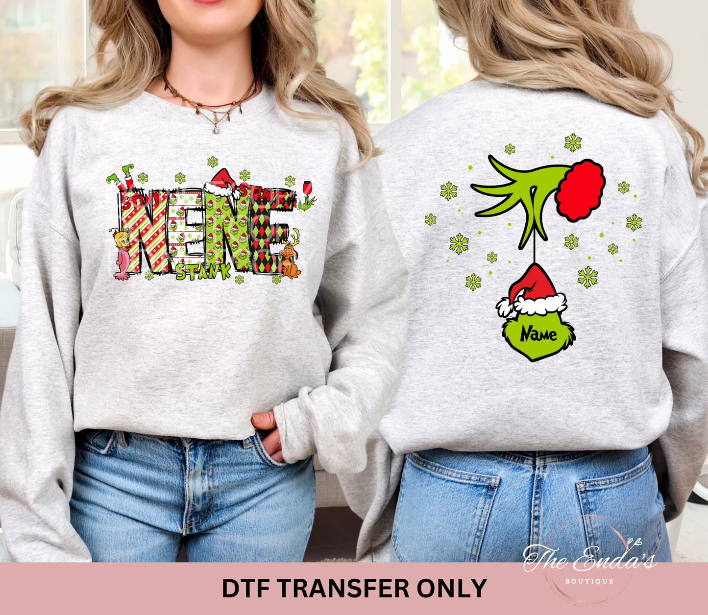 Green Man Personalized Kids Names (FRONT/BACK SET) DTF Transfer