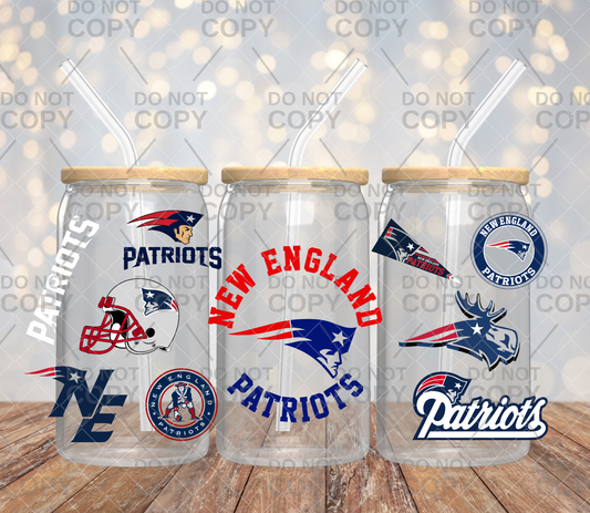 Patriots 16oz UV DTF Cup Wrap