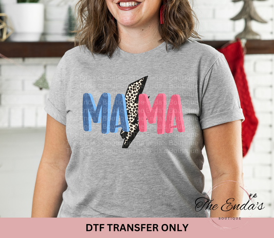 Mama Lightening Bolt DTF Transfer