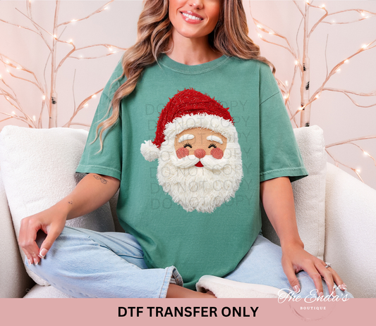 Faux Yarn Santa DTF Transfer
