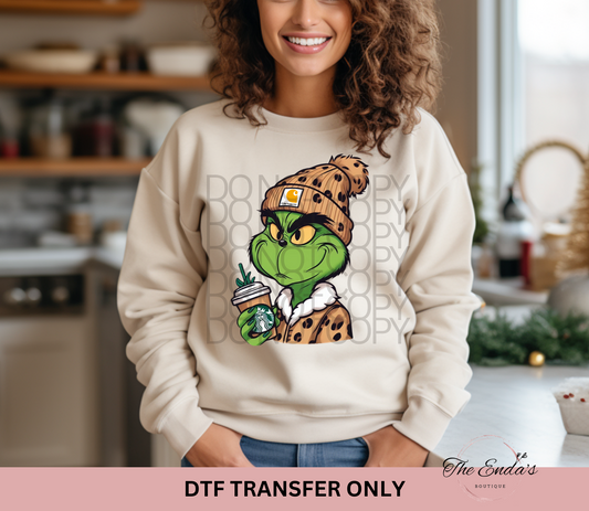 SB Boojee Grinch Tan DTF Transfer