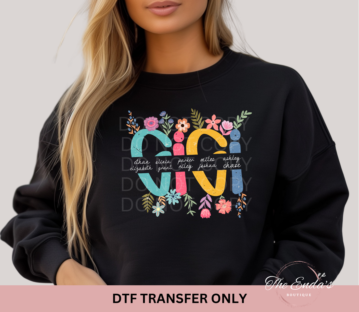 Personalized Floral DTF Transfer
