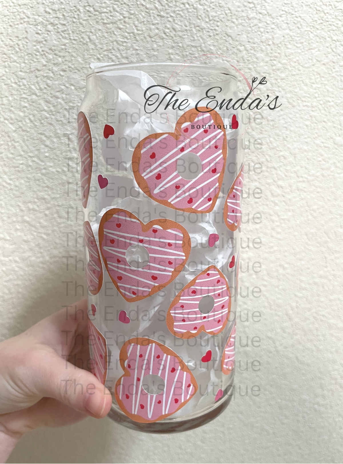 Valentine Cookies Glass Cup