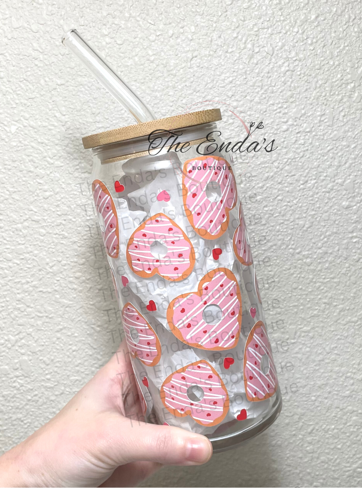 Valentine Cookies Glass Cup