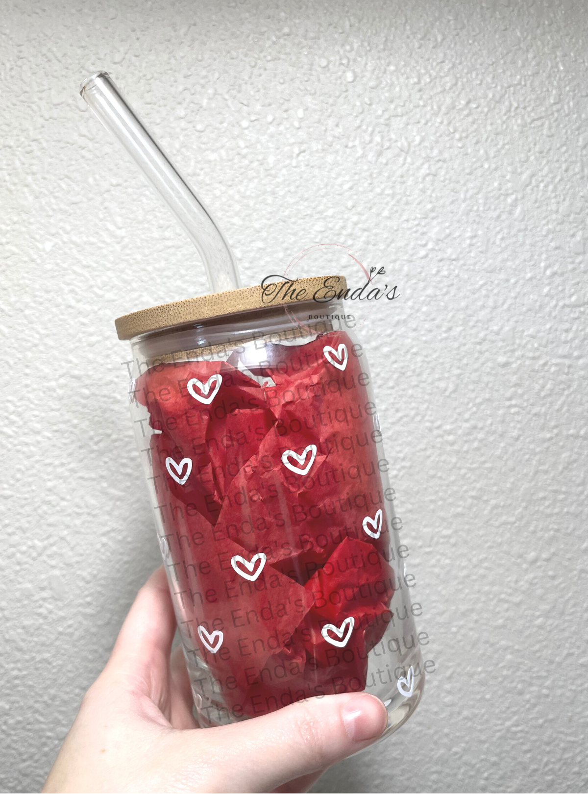 Mini Hearts Glass Cup