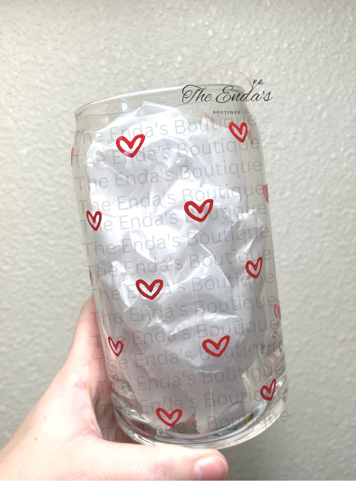 Mini Hearts Glass Cup