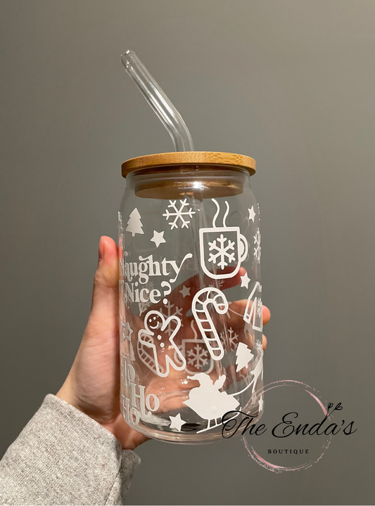 Holiday Vibes Glass Cup